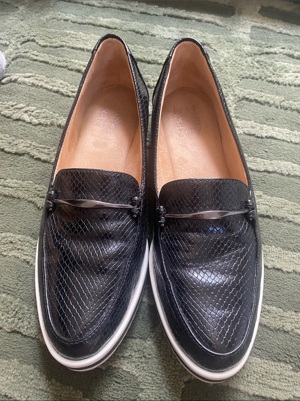 Naturalizer  Women's Black Slip-On Loafer with Textured Upper